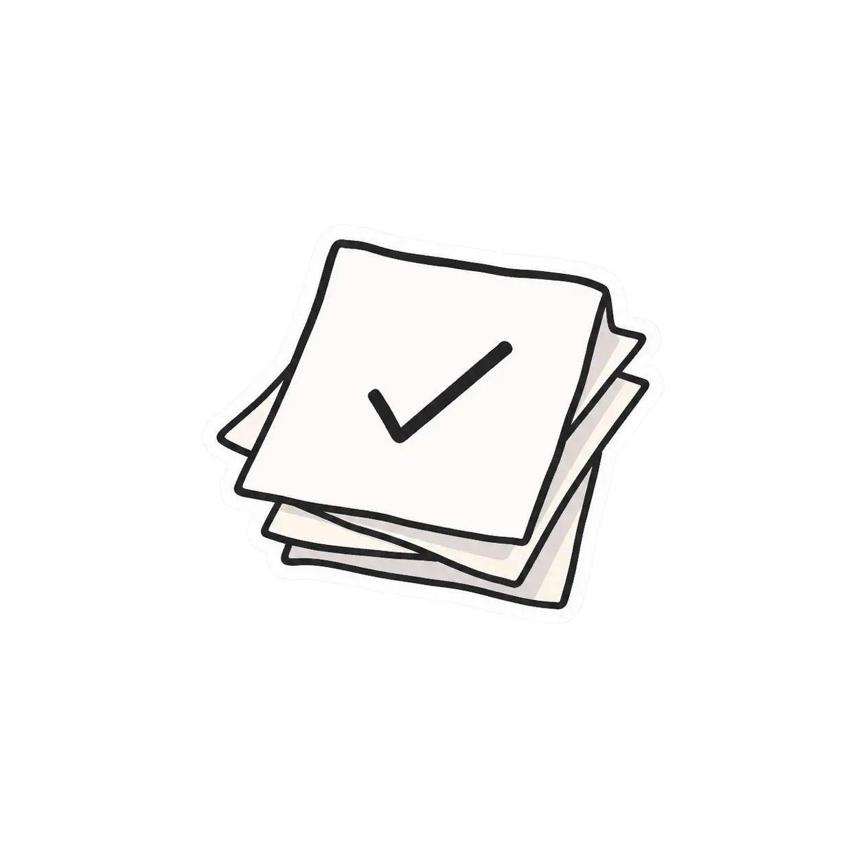 Illustration of a stack of checked notes